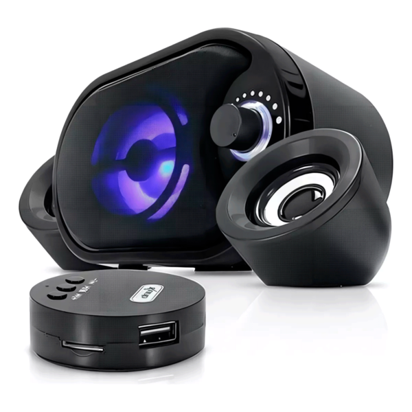 Caixa De Som Subwoofer 2.1 Bluetooth Usb Pc Mac Notebook Tv