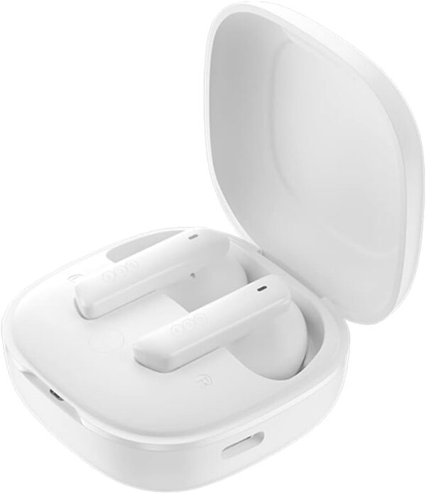 Fone de Ouvido Bluetooth QCY HT05 Melobuds ANC, Fone Cancelamento de Ruido Ativo, 40db ANC Headphone com 6 Microfone, Fone sem fio 30 Tempo de Jogo (Branco)
